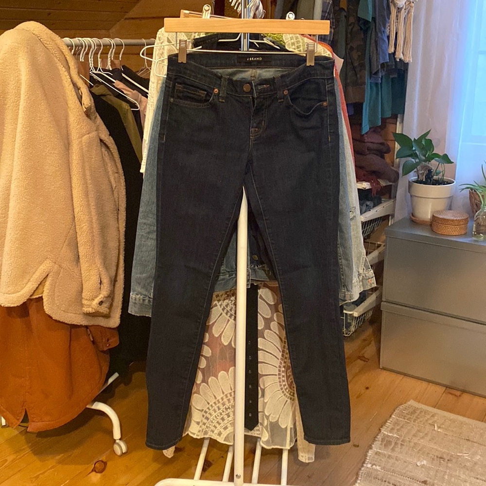 J Brand dark walk skinny jeans.